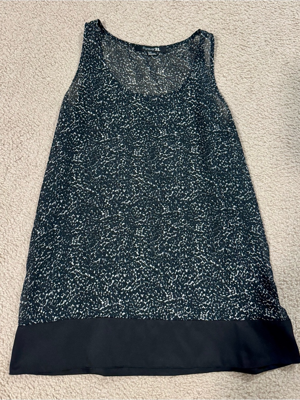 Forever 21 Black & White Speckled Sleeveless Tank Top